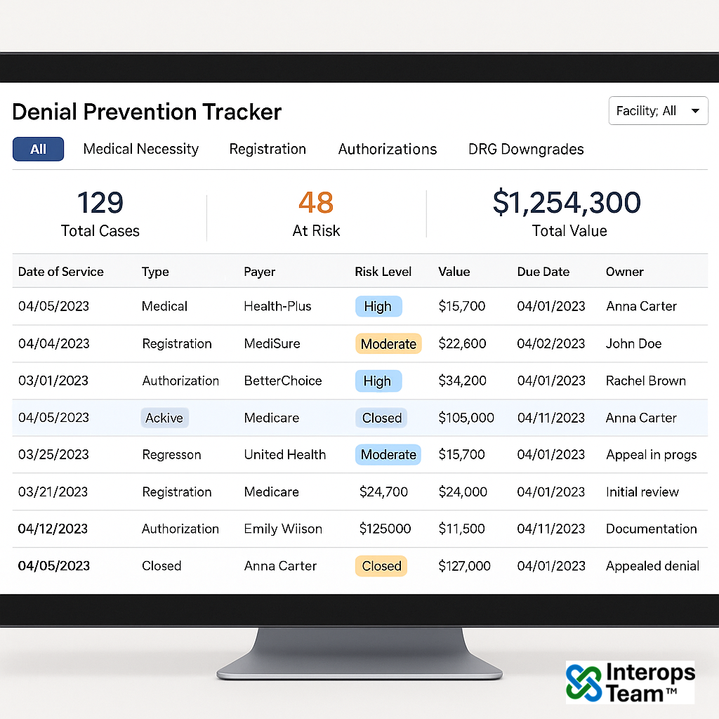 Denial Prevention Tracker