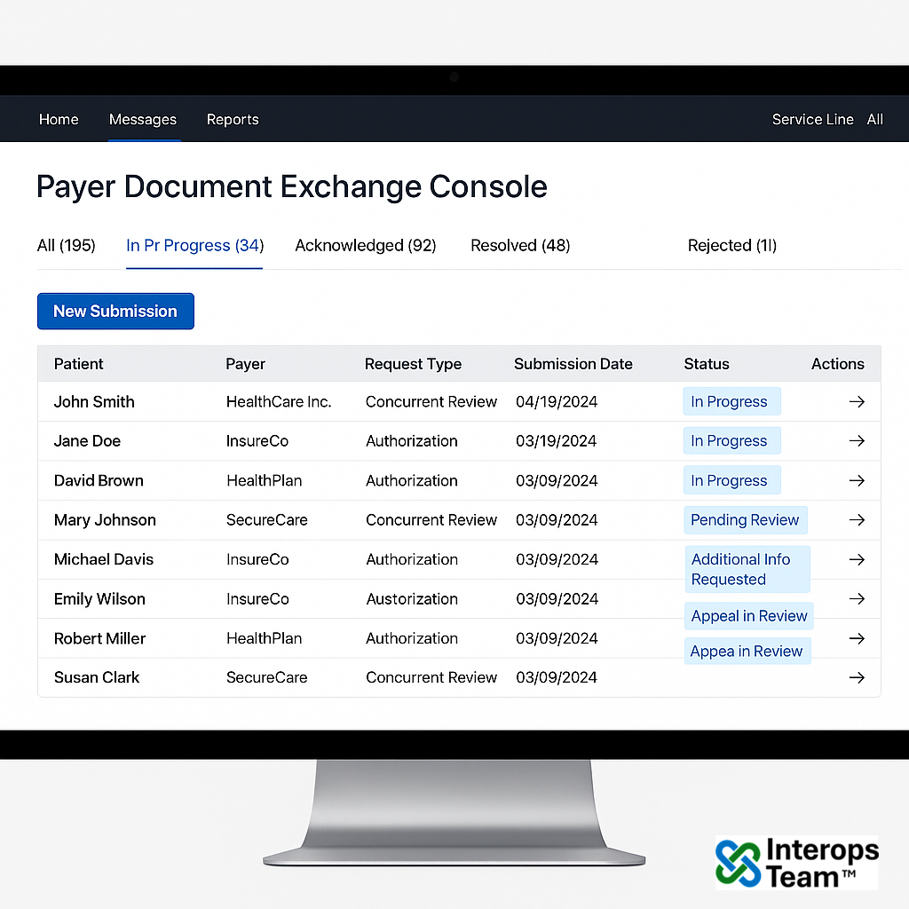 Payer Document Exchange Console