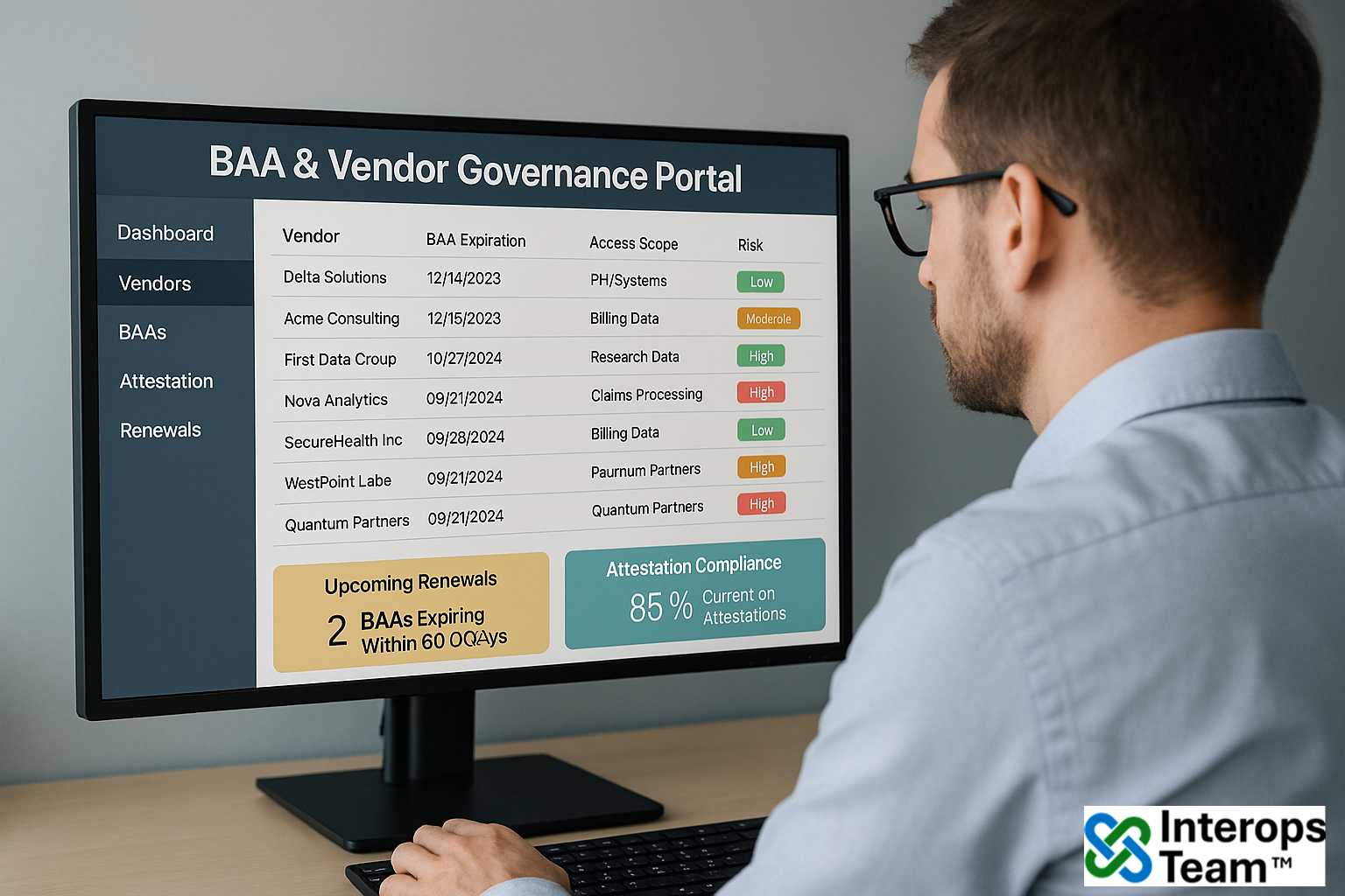 BAA & Vendor Governance Portal