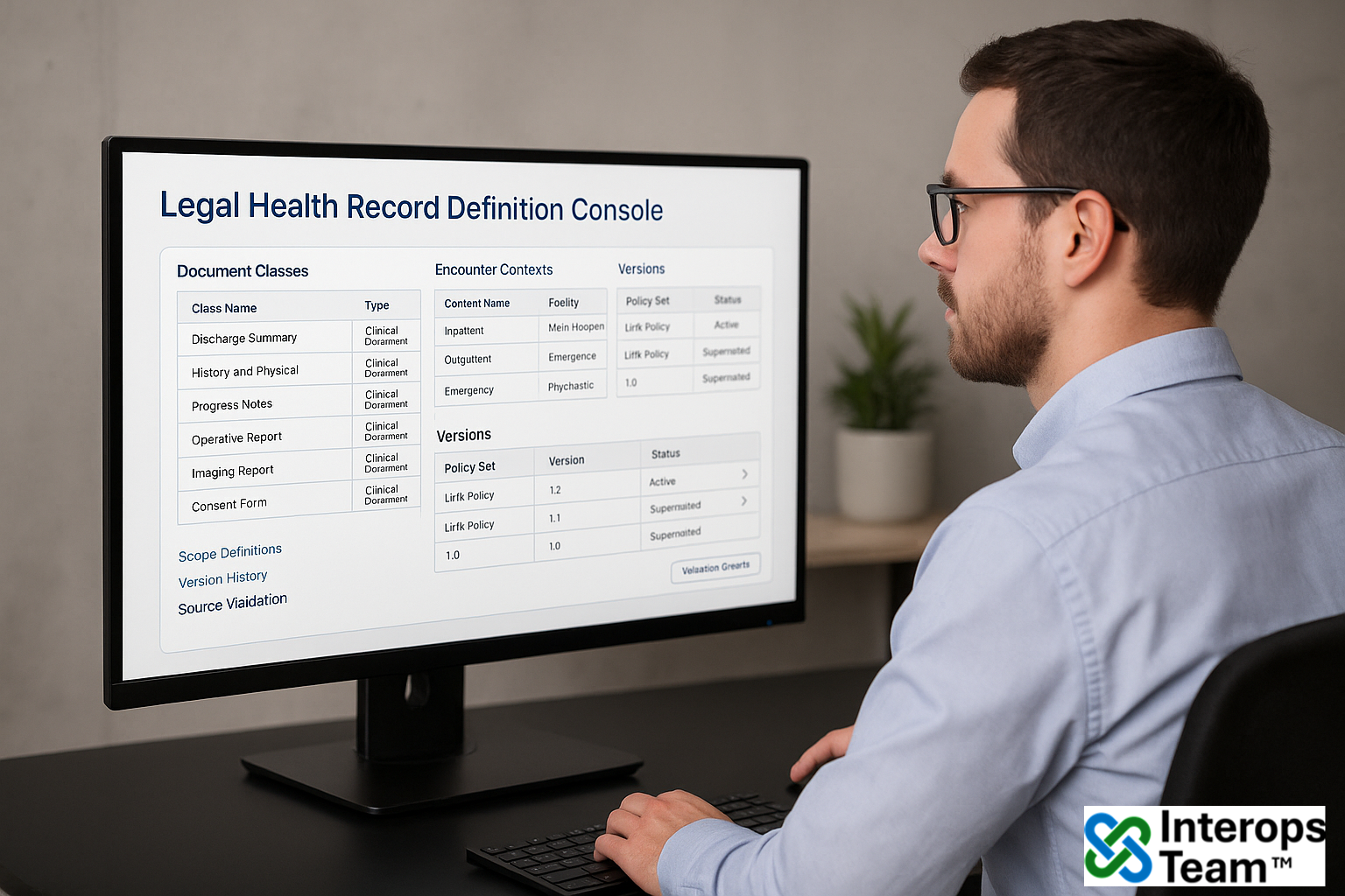 Legal Health Record Definition Console