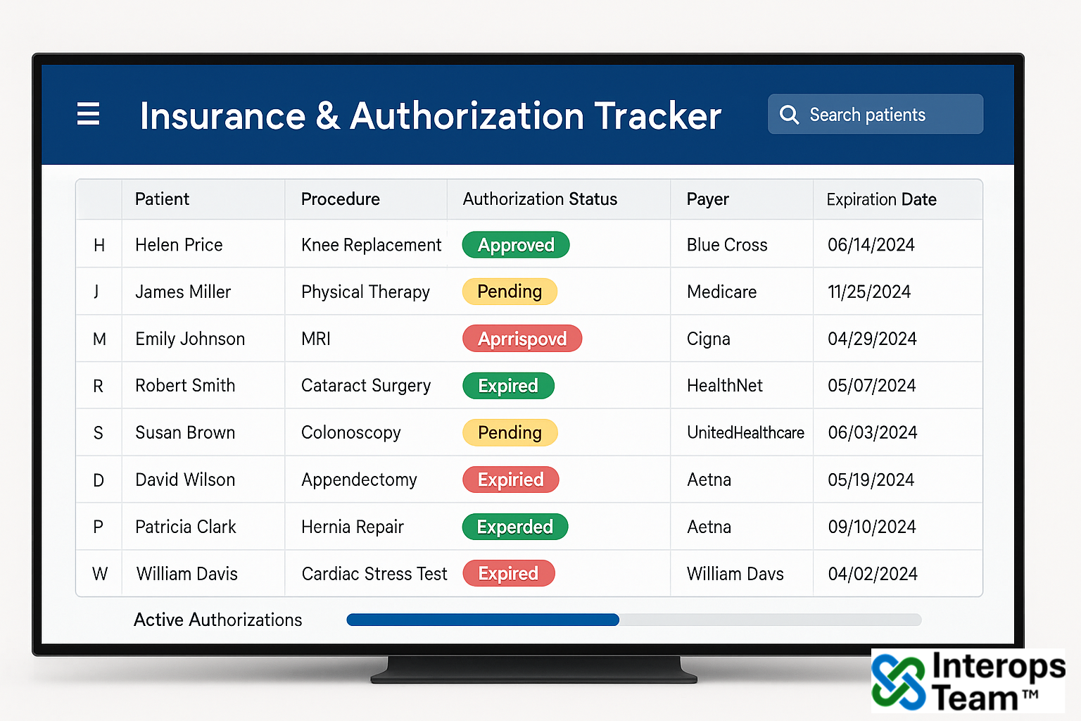 Insurance & Authorization Tracker